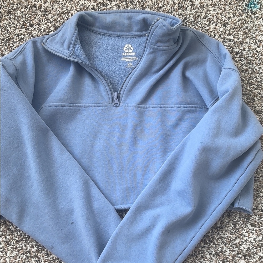 PacSun Steel Blue Quarter-Zip Pullover